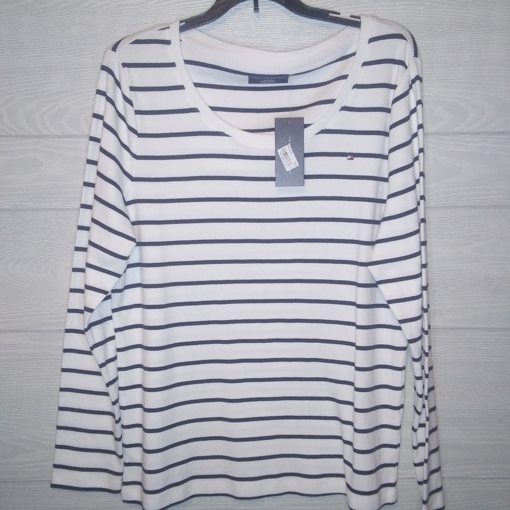 Tommy Hilfiger flag long sleeve striped tee